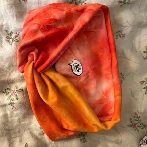 Vibrant Orange and Red Hair Scarf